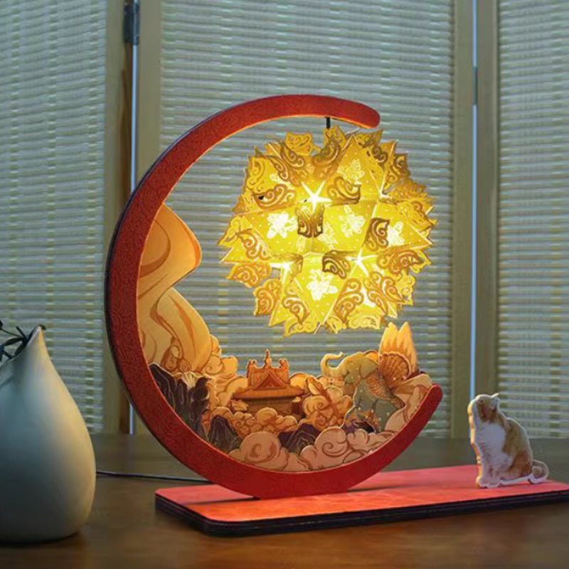 Peace & Prosperity Papercut Lamp - CUBWAVE MEDIA CORP