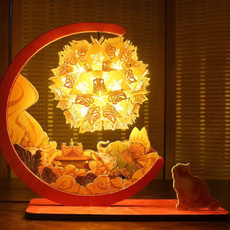 Peace & Prosperity Papercut Lamp - CUBWAVE MEDIA CORP