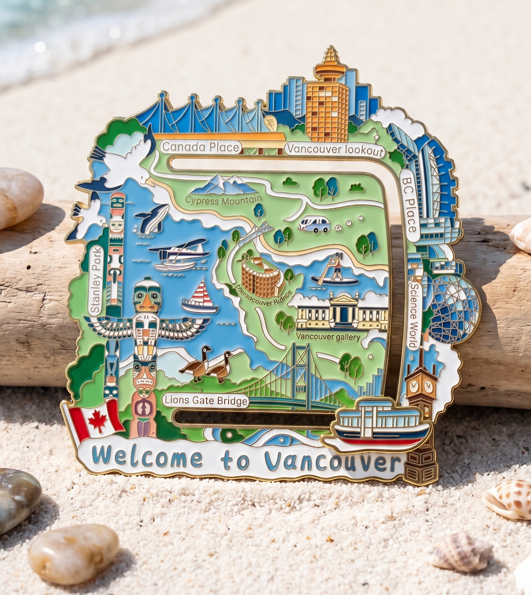 Roaming Vancouver Sliding Track Magnet - CUBWAVE MEDIA CORP