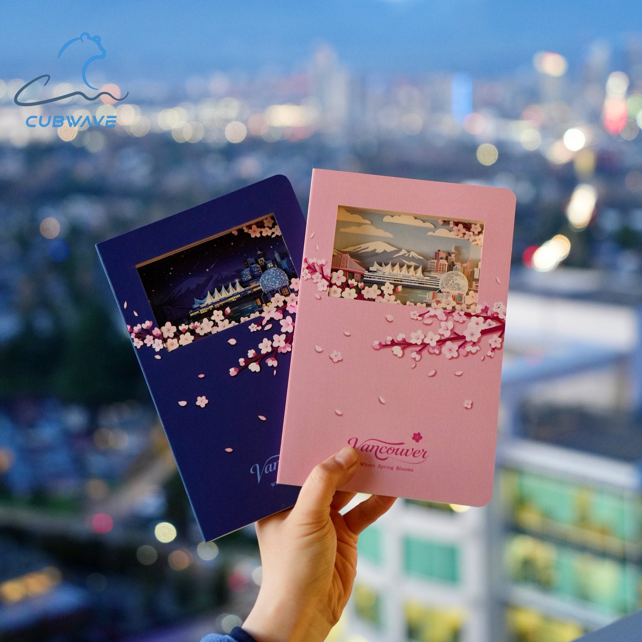 Vancouver Sakura Whisper · 3D Paper - Cut Notebook (Set) - CUBWAVE MEDIA CORP
