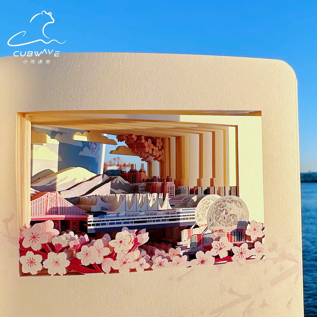 Vancouver Sakura Whisper · 3D Paper - Cut Notebook (Pink) - CUBWAVE MEDIA CORP