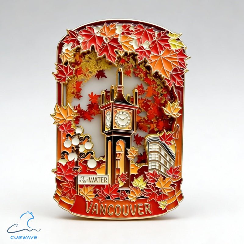 枫叶流沙Maple - Flow Steam Clock Magnet - CUBWAVE MEDIA CORP