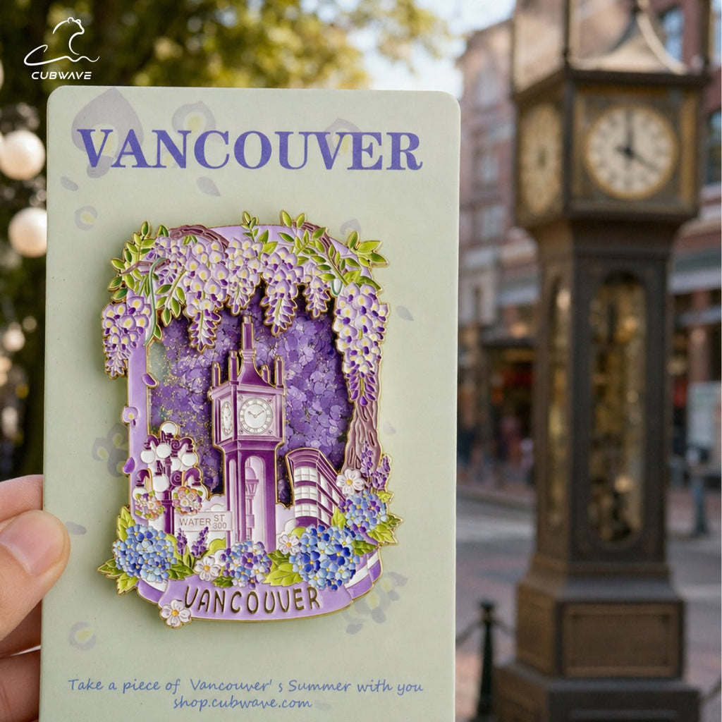 Wisteria-Flow Steam Clock Magnet - CUBWAVE MEDIA CORP