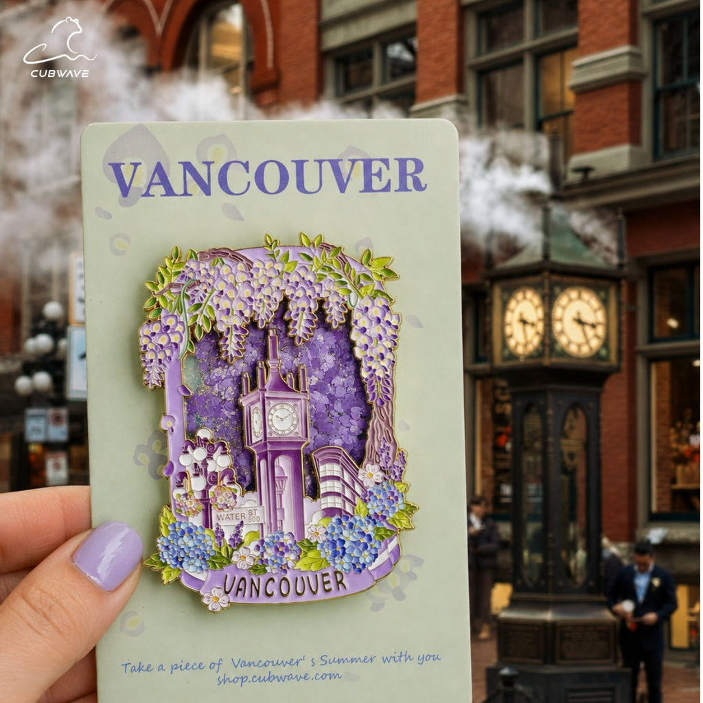 Wisteria-Flow Steam Clock Magnet - CUBWAVE MEDIA CORP