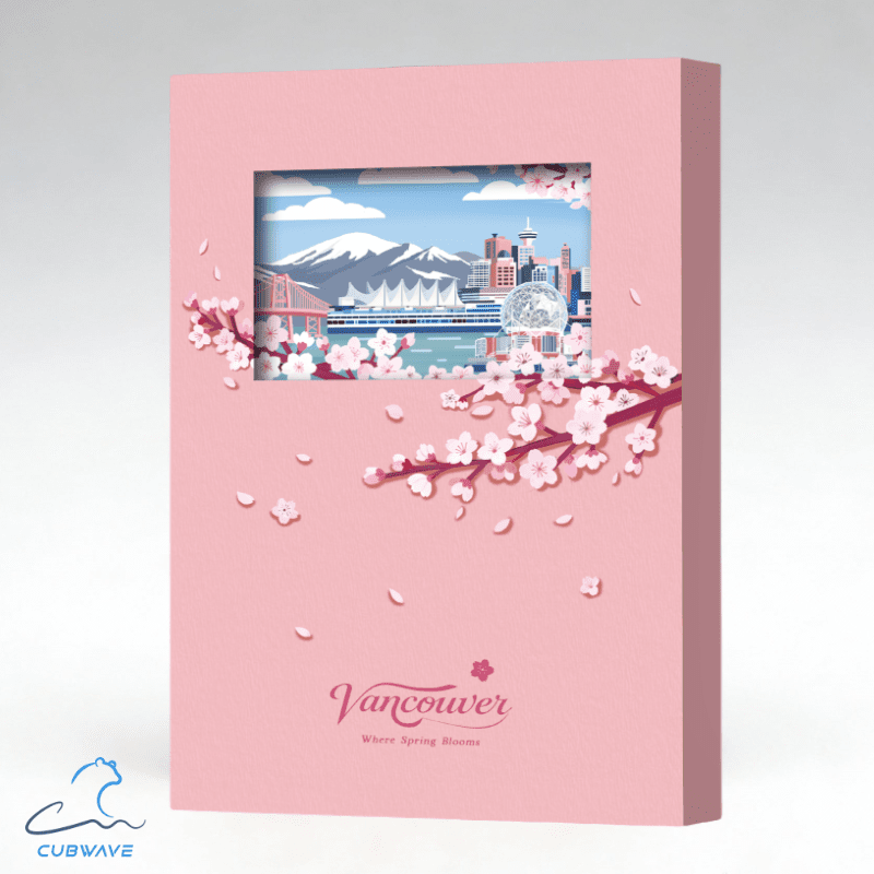 Vancouver Sakura Whisper · 3D Paper - Cut Notebook (Pink) - CUBWAVE MEDIA CORP