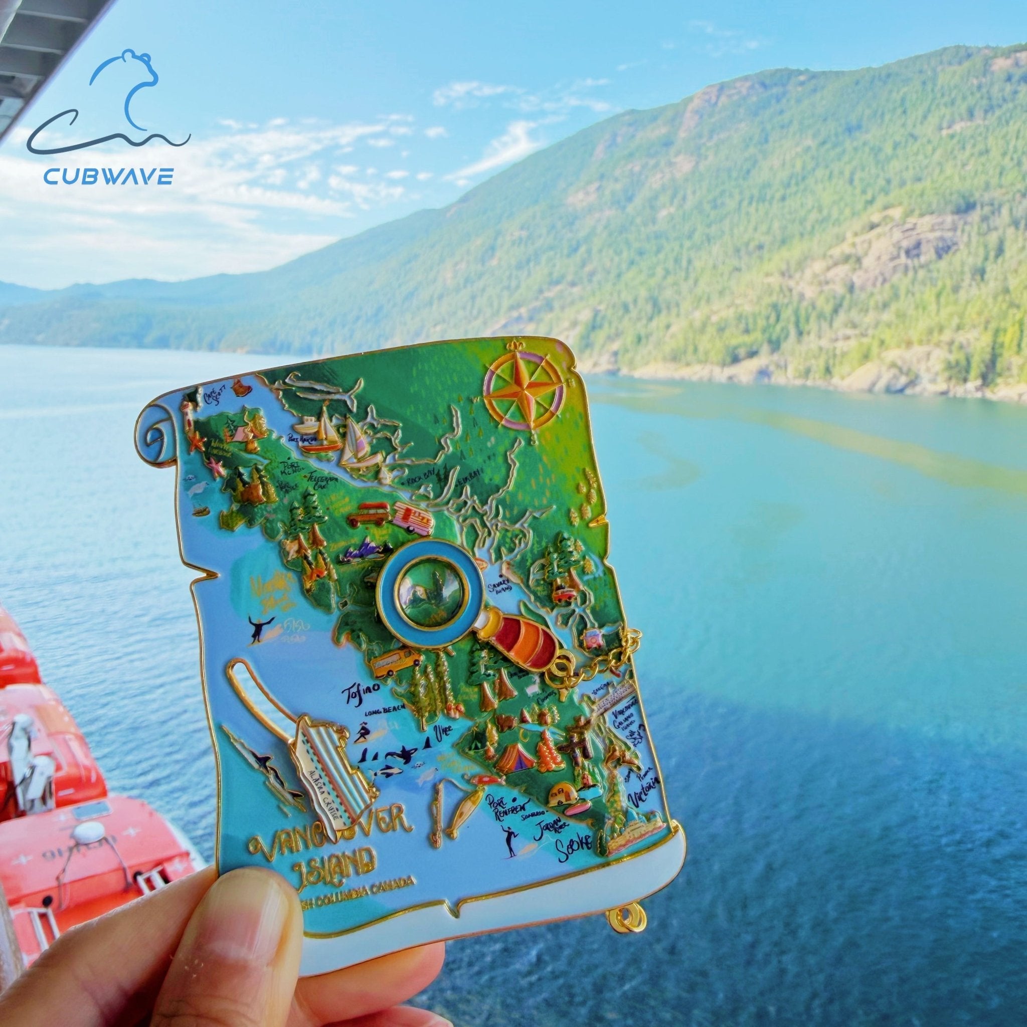Vancouver Island Discovery Map Magnet - CUBWAVE