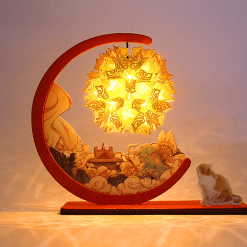 Peace & Prosperity Papercut Lamp - CUBWAVE MEDIA CORP