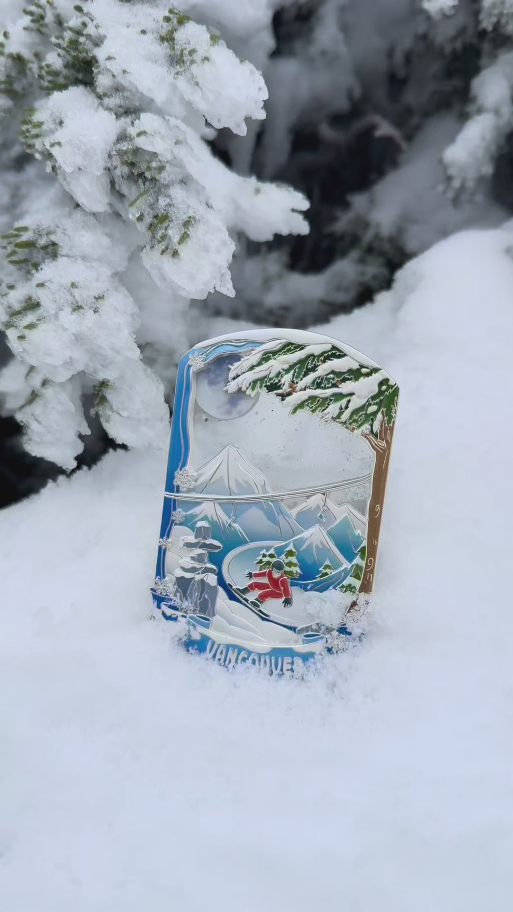 Vancouver Winter Moonlight Sandflow Fridge Magnet丨Cubwave丨BC Souvenir