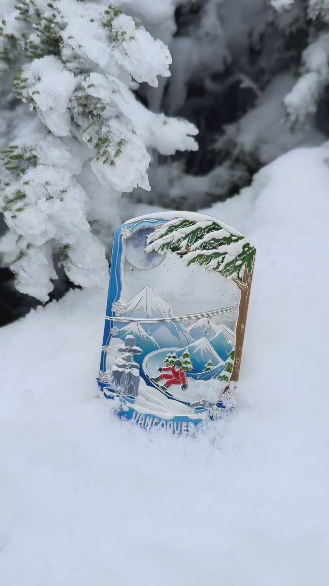 Vancouver Winter Moonlight Sandflow Fridge Magnet丨Cubwave丨BC Souvenir